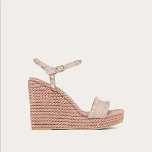 Valentino Rockstud Wedge Sandal